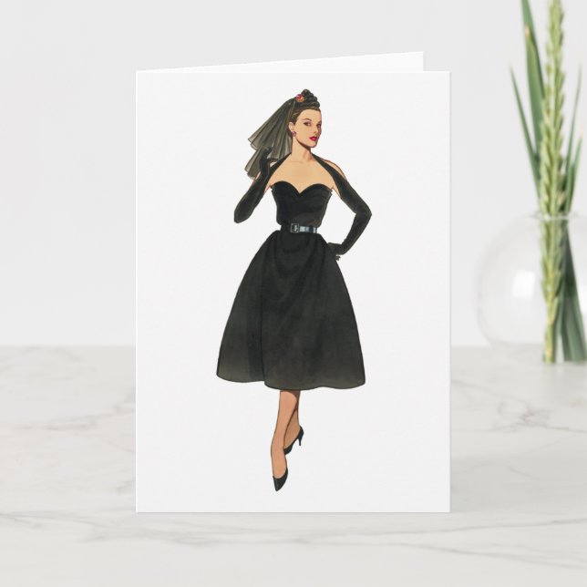 Vintage Fashion Image Blank Note Card Karte (Vorderseite)
