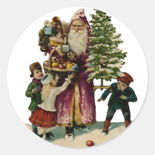 Vintage Father Weihnachtsaufkleber Runder Aufkleber