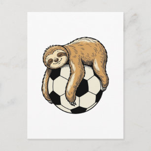 Vintage Faultier Fußball Cute Tier Shirt Design Postkarte