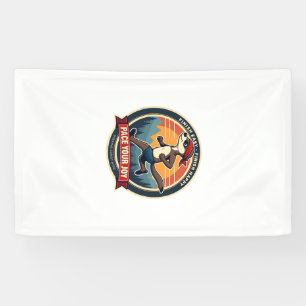 Vintage Faultier Läufer Lustiger Renntag Grafik 2 Banner