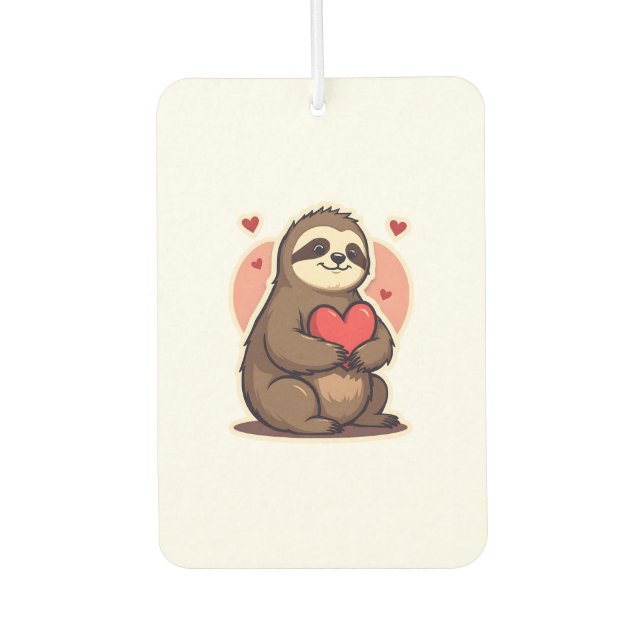 Vintage Faultier Valentinstag Süß Retro Liebesdesi Autolufterfrischer (Vorderseite)