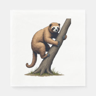 Vintage Faultier-Zeichnung Wildlife-Grafik (2) Serviette