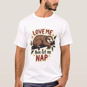 Vintage Faultier-Zitat Süßes schlafendes Tierdesig T-Shirt