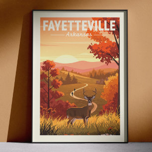 Vintage Fayetteville Arkansas Poster