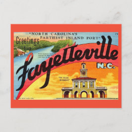 Vintage Fayetteville NC Grüße Postkarte