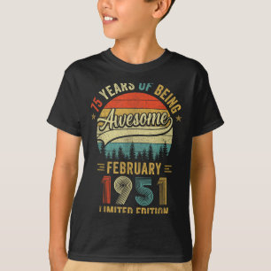 Vintage Februar 1951 Alt 75. Geburtstag Männer Fra T-Shirt