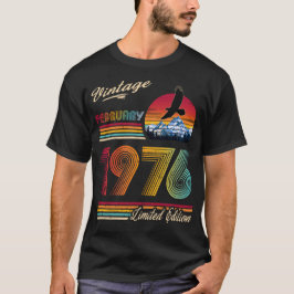 Vintage February 1976 50th Birthday 50 Years bday T-Shirt