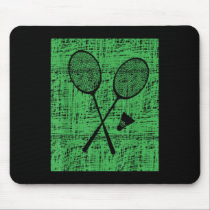 Vintage-Federballschläger und Federball Mousepad