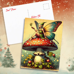 Vintage Fee In Kontakt bleiben Postkarte