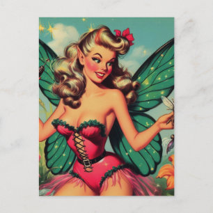 Vintage-Feengirl Postkarte