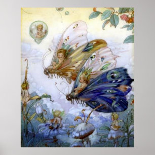 Vintage feenhafte Flieger Poster