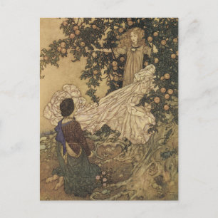 Vintage-Feenkarten Postkarte