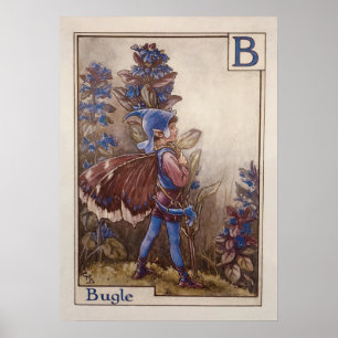 Vintage-Feenzauber-Alphabet-Wandkunst – "B steht f Poster