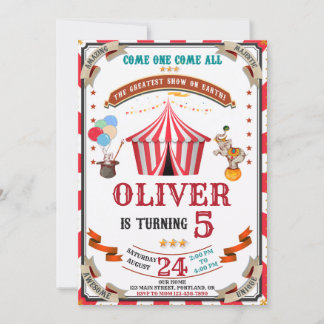 Vintage Feiereinladung zum Circus Einladung