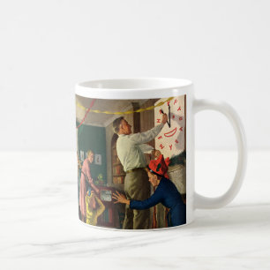 Vintage Feiertage, Mitternacht an Silvester Kaffeetasse