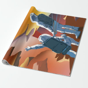 Vintage "Feldmesser gewollte" Mars-Einstellung Geschenkpapier