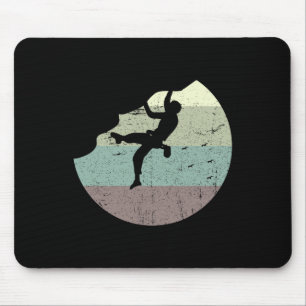 Vintage-Felskletterer Bouldering Sonnenuntergang Mousepad