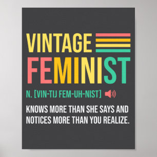 Vintage-Feministische Definition weiß mehr, als si Poster