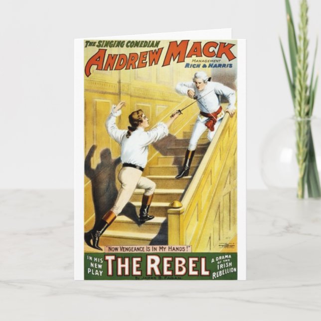 Vintage Fencing-Poster-Karte Karte (Vorderseite)