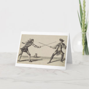 Vintage Fencing! Vintage Fixierungsnotienkkarte Karte