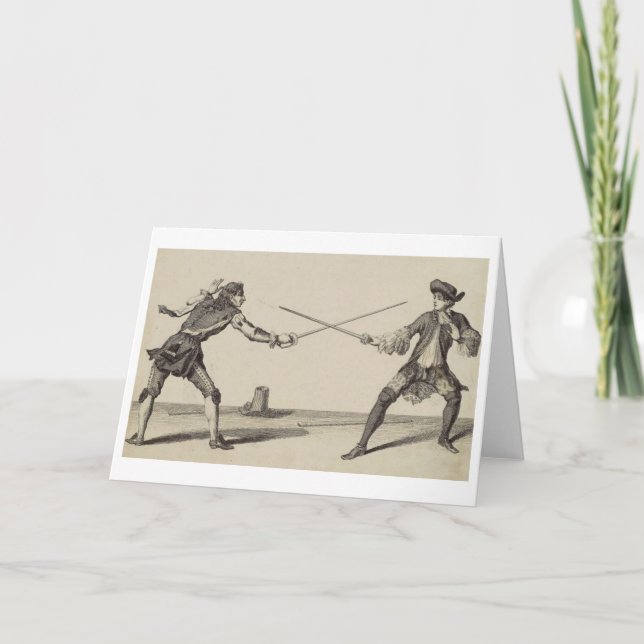 Vintage Fencing! Vintage Fixierungsnotienkkarte Karte (Vorderseite)
