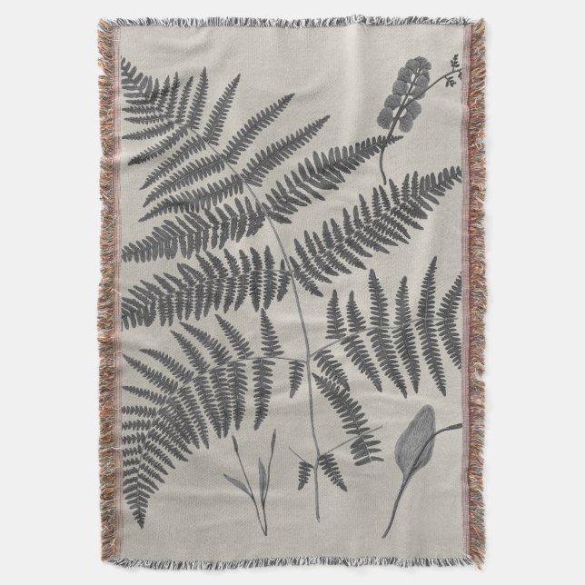 Vintage Ferns Decke (Vorderseite Vertikal)