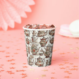 Vintage Festtage Teezeit Pappbecher