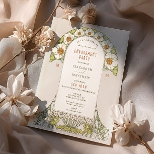 Vintage Fêtons les invitations Art Nouveau