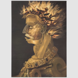 Vintage "Feuer" von Giuseppe Arcimboldo Decoupage  Seidenpapier