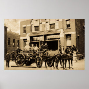 Vintage Feuerwehr Poster