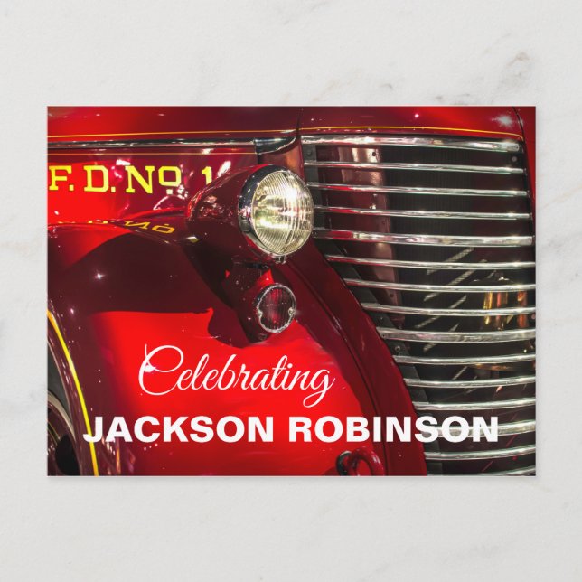 Vintage Feuerwehr Postkarte (Vorderseite)