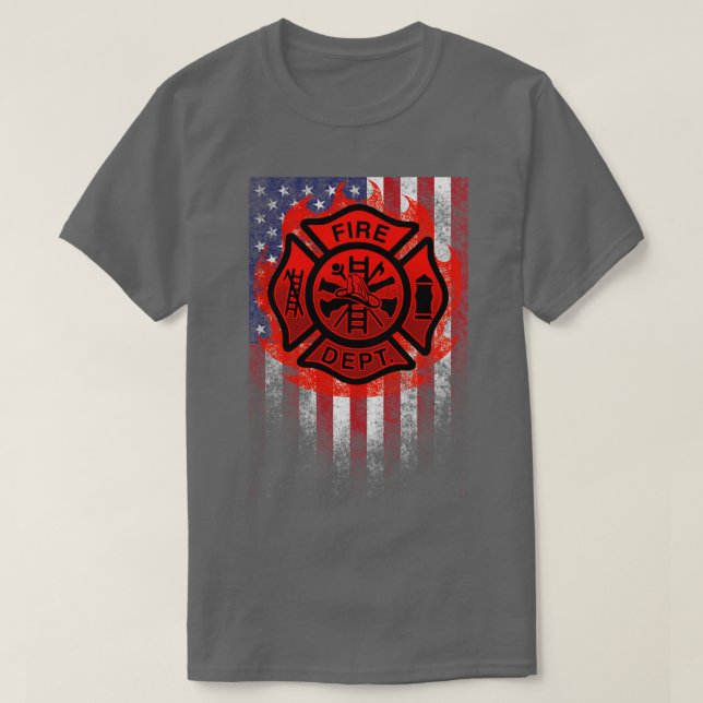 Vintage Feuerwehr T-Shirt (Design vorne)