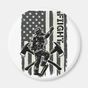 Vintage-Feuerwehrmann-Flagge-Kampf-Shirt-Design_1 Magnet