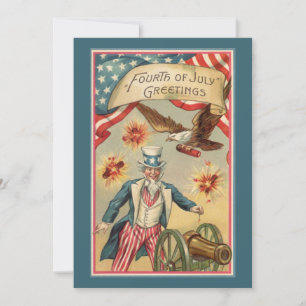 Vintage-Feuerwerk zum 4. Juli mit Onkel Sam Einladung