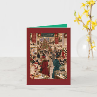 Vintage Fifth Avenue Weihnachtsabteilungsgeschäft Karte