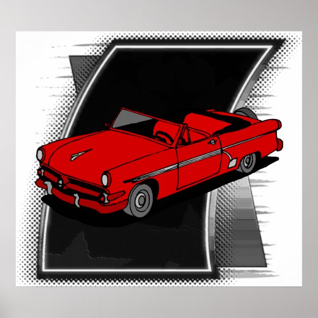 Vintage Fifties Car Poster (Vorne)