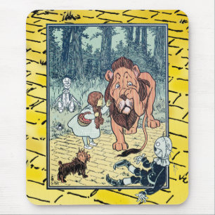 Vintage-Figuren aus Der Zauberer von Oz, Gelbe Zie Mousepad