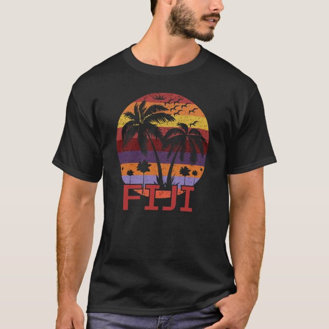 Vintage Fiji Summer Beach Reise T-Shirt (Vorderseite)