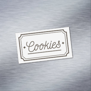 Vintage-Filigran-Kekse-Bäckerei-Emblem-Design Magnetische Visitenkarte