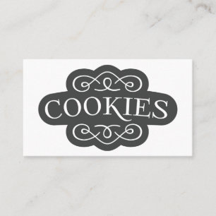 Vintage-Filigran-Kekse-Bäckerei-Emblem-Design Visitenkarte