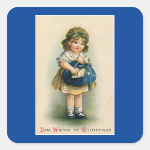 Vintage fille avec Sticker sac