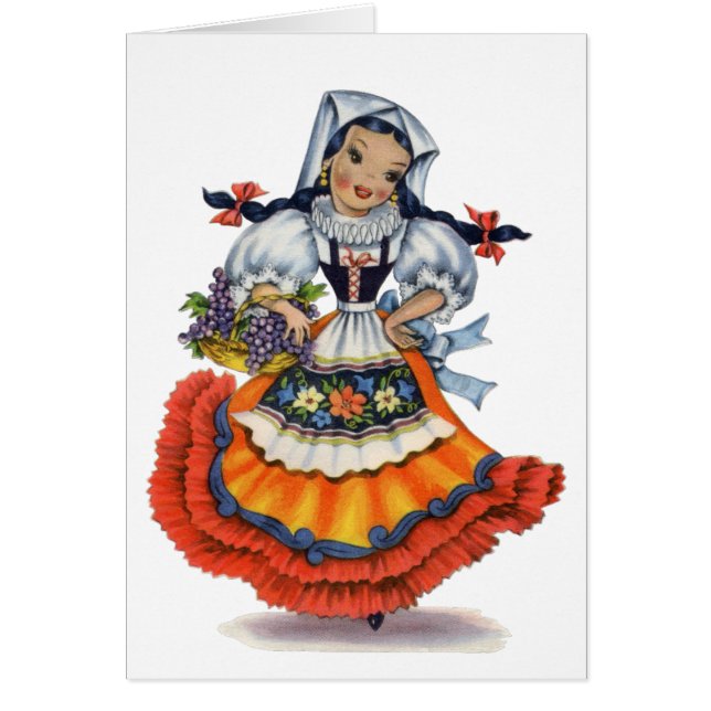 Vintage fille espagnole robe traditionnelle (Devant)