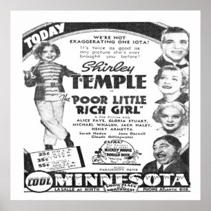 Vintage Film-Anzeige für Shirley Tempel Poster
