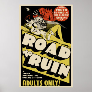 Vintage Film-Plakat-Kunst - "zu ruinieren Straße " Poster