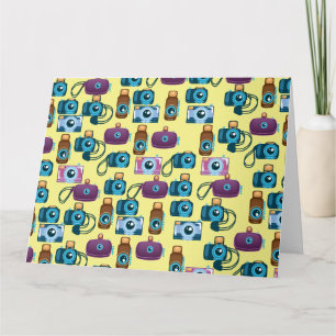 Vintage-Filmkamera-Muster Karte