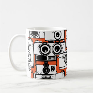 Vintage Filmkameras, nahtlos. Kaffeetasse