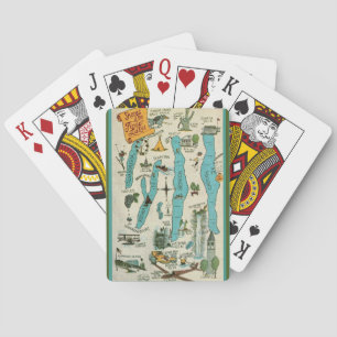 Vintage Finger Lakes Karte Spielkarten