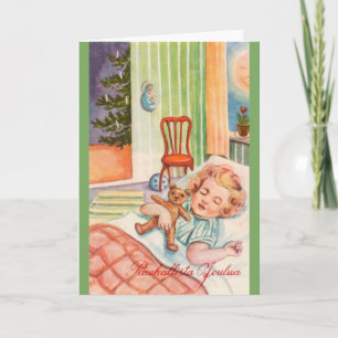 Vintage finnische Weihnachtskarte Feiertagskarte