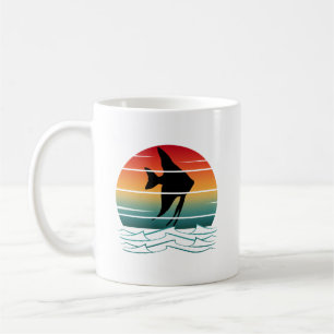 Vintage Fisch Sonnenuntergang Angeln Kaffeetasse