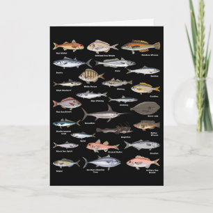 Vintage-Fischbestimmungsdiagramm Angeln Karte